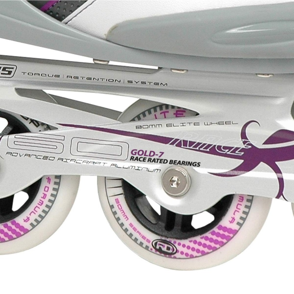 Roller Derby Aerio Q-60 Inline Skates Women's Size 8 White Grey Purple - Picture 9 of 12